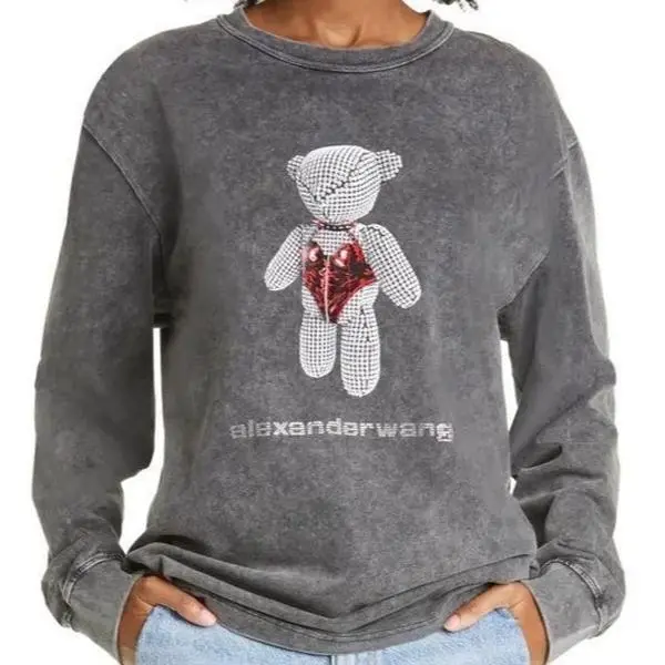 Alexander Wang Oversized Teddy Beiress Acid Wash Tee SIZE SMALL $295 MSRP
