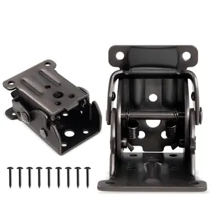 4 Pcs 90 Degree Foldable Hinge Bracket, Self-Locking Hinge Hardware, Folding Shelf Brackets Folding Table Hinges with Screws for Boats Beds DIY Workbench Art tables, Easels, Shelving