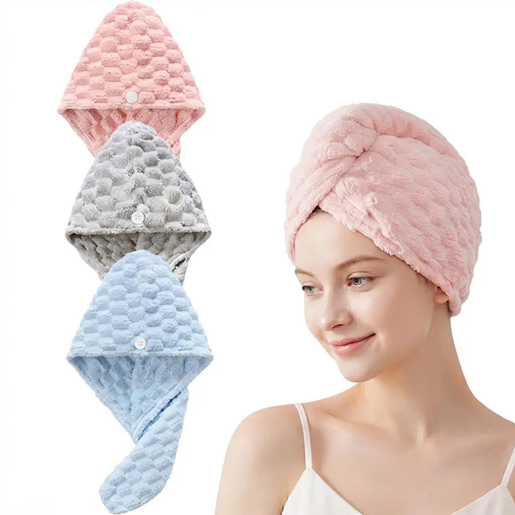 Microfiber Hair Towel Wrap, Fast Drying Hair Towel for Women, Soft Lightweight Quick Dry Hair Turban, Absorbent Hair Wrap for Shower, Bath & Spa