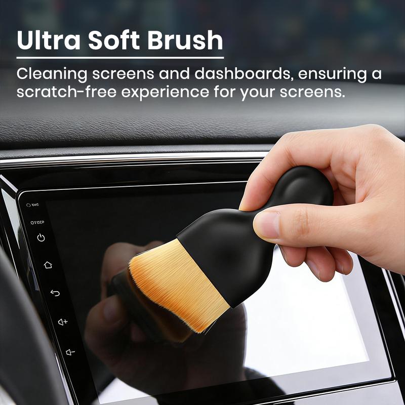 4 PCS Car Detailing Brush Set for Interior & Exterior Cleaning Boars Bristle Brushes for Dusting Air Vents Wheels Leather Upholstery