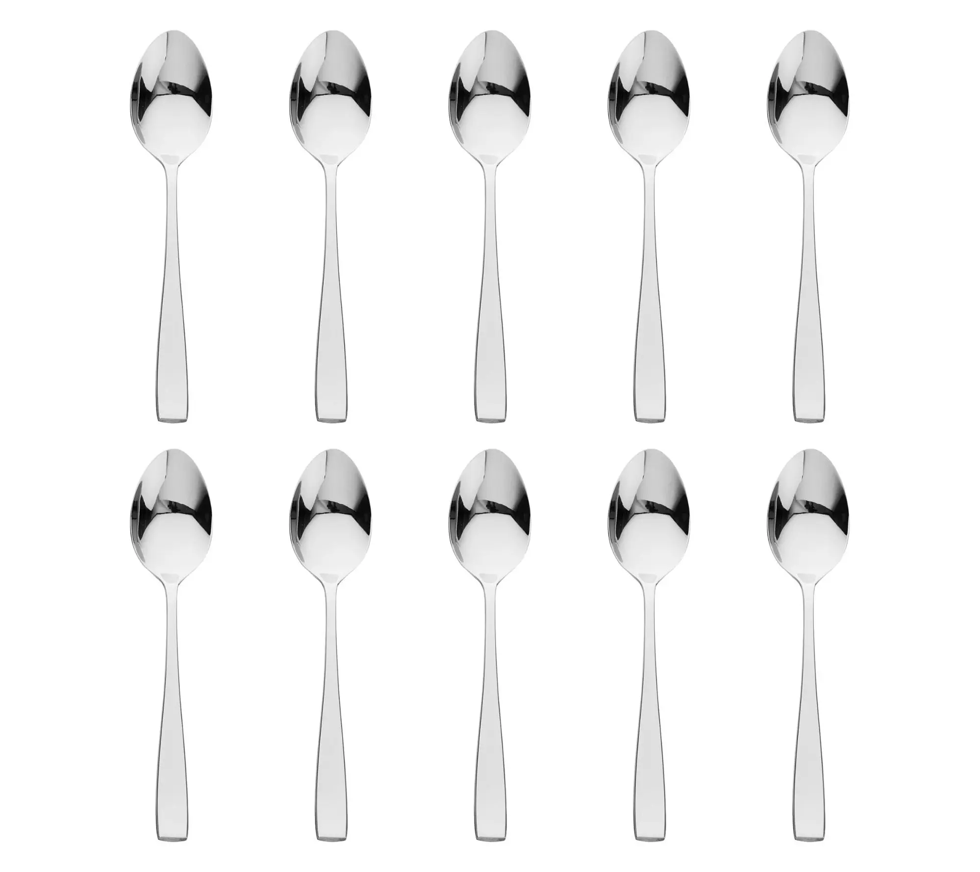 Godinger Set of 10 Chisel Mirrored 18/0 SS Tablespoons