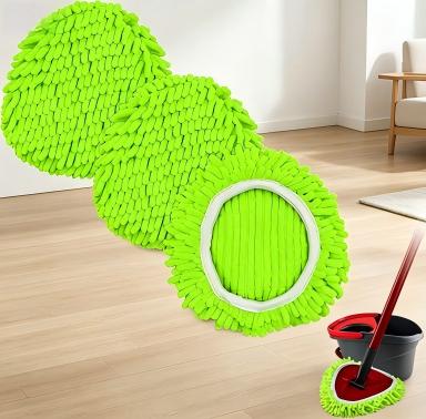 Mop Replace Head, Spin Mop Heads Replacements for Easywring 1 Tank Spin Mop, Chenille Duster for Spin Mop Include 3 Pack Microfiber Chenille Mop Pad for Spin Mop