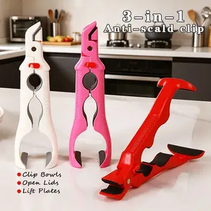 Three-In-One Heat-Resistant Bowl Clamp, Non-Slip Kitchen Utensil, Silicone Dish Holder, Creative Serving Tool, Home Use