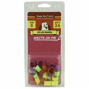 212 MAIN Small EZ Leg Band for Happy Hens, Age Identification, Assorted Colors