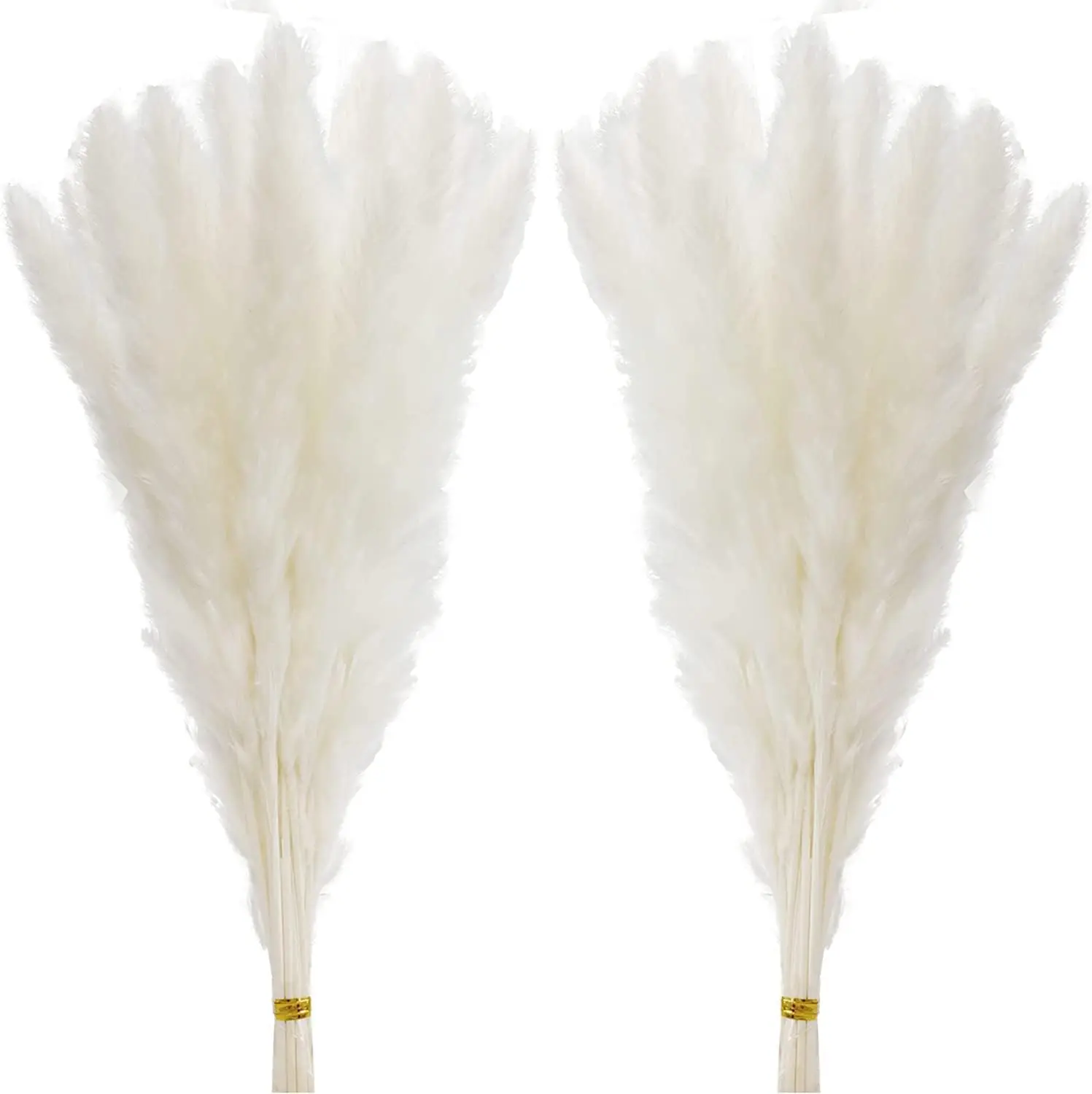 60 Pcs White Natural Dried Pampas Grass Branches - 17 in/45 cm, Home Decor Decoration Pack for Wedding, Party, Vase Arrangements, Gift for Home Kitchen Garden Photography, Party Decor, Dried Plant