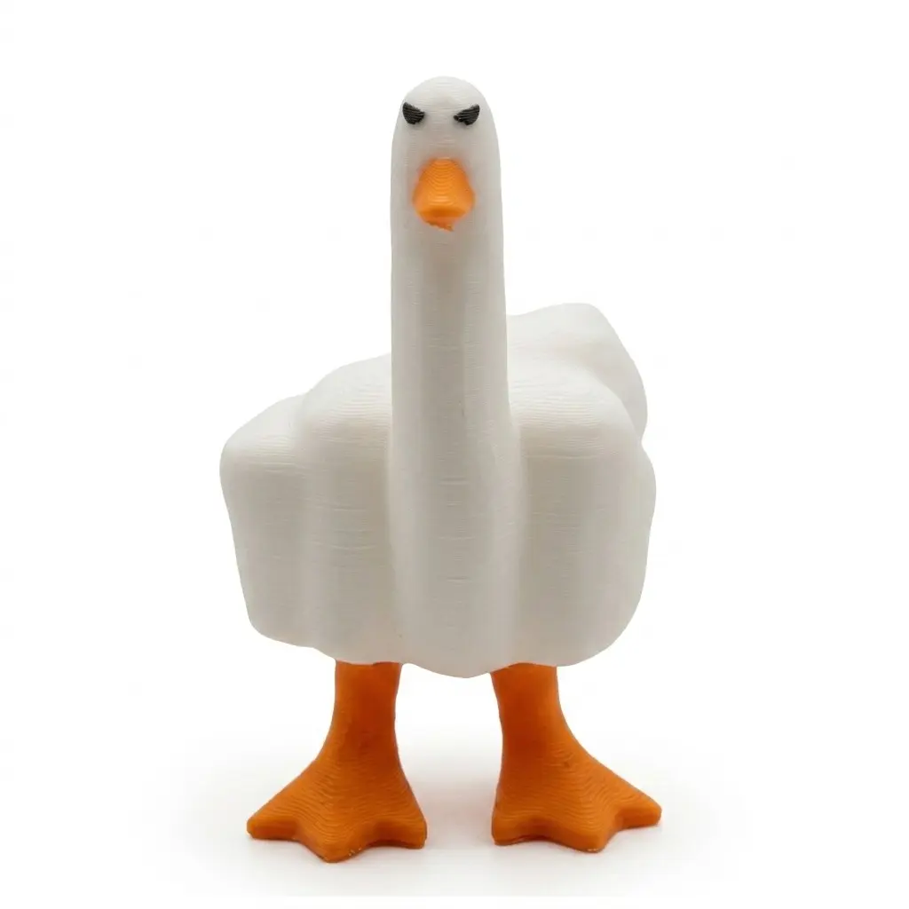 3D Printing Finger Duck Statue, Cute Duck Design, Funny Desk Decoration Toy, Office Car Gag Gifts, Home Decor Figurine, Novelty Collectible, decorative statues, Birthday Gift