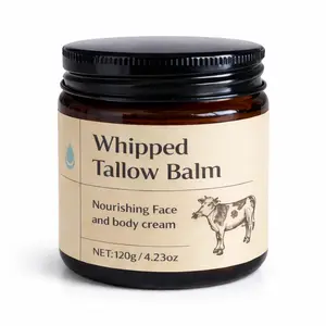 Whipped Tallow Balm – Grass Fed Beef Tallow Moisturizer for Face & Body, Natural Hydrating Skin Cream for Dry Skin, Sensitive Skin & Skin Barrier Repair, Deep Moisturizing Tallow Cream, 4.23 oz (120g)
