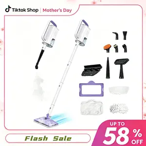 [Mothersday]Steam Mop 12-in-1 Floor Cleaner with Detachable Handheld Steamer for Walls, Grout, Floors, Tiles, Carpets & Grease. Includes Multi-Function Accessories Cleaning Tools Cleaning Set