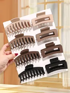 8pcs keel square combination hairpin multi-style combination non-slip fixed large square hairpin suitable for all kinds of hairstyles hair accessories suitable for ladies daily life, minimalist hollow hair grip, hair claws for thin hair, Hair Claws Set, s