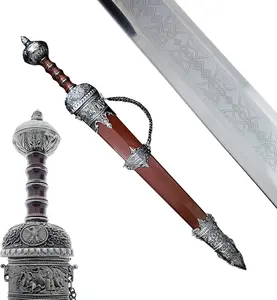 31in Julius Caesar Roman Gladius Sword Replica - Dull Blade Gladiator Prop with Scabbard, for Home Decor Collectibles, Cosplay Display