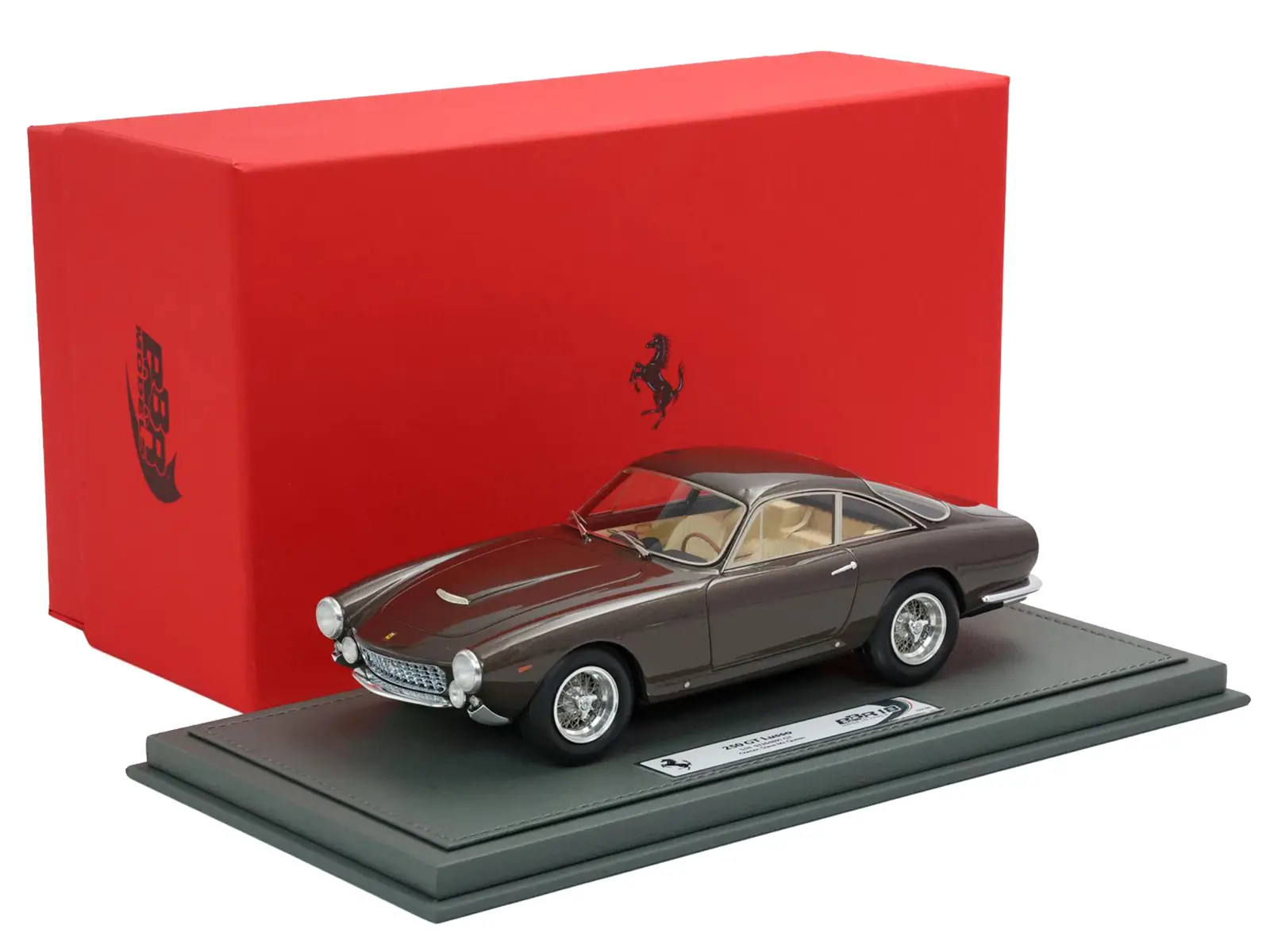 Ferrari 250 GT Lusso Brown Metallic "S/N 4891 GT Steve McQueen" With Display Case Limited Ed 1/18 Diecast Model Car by BBR