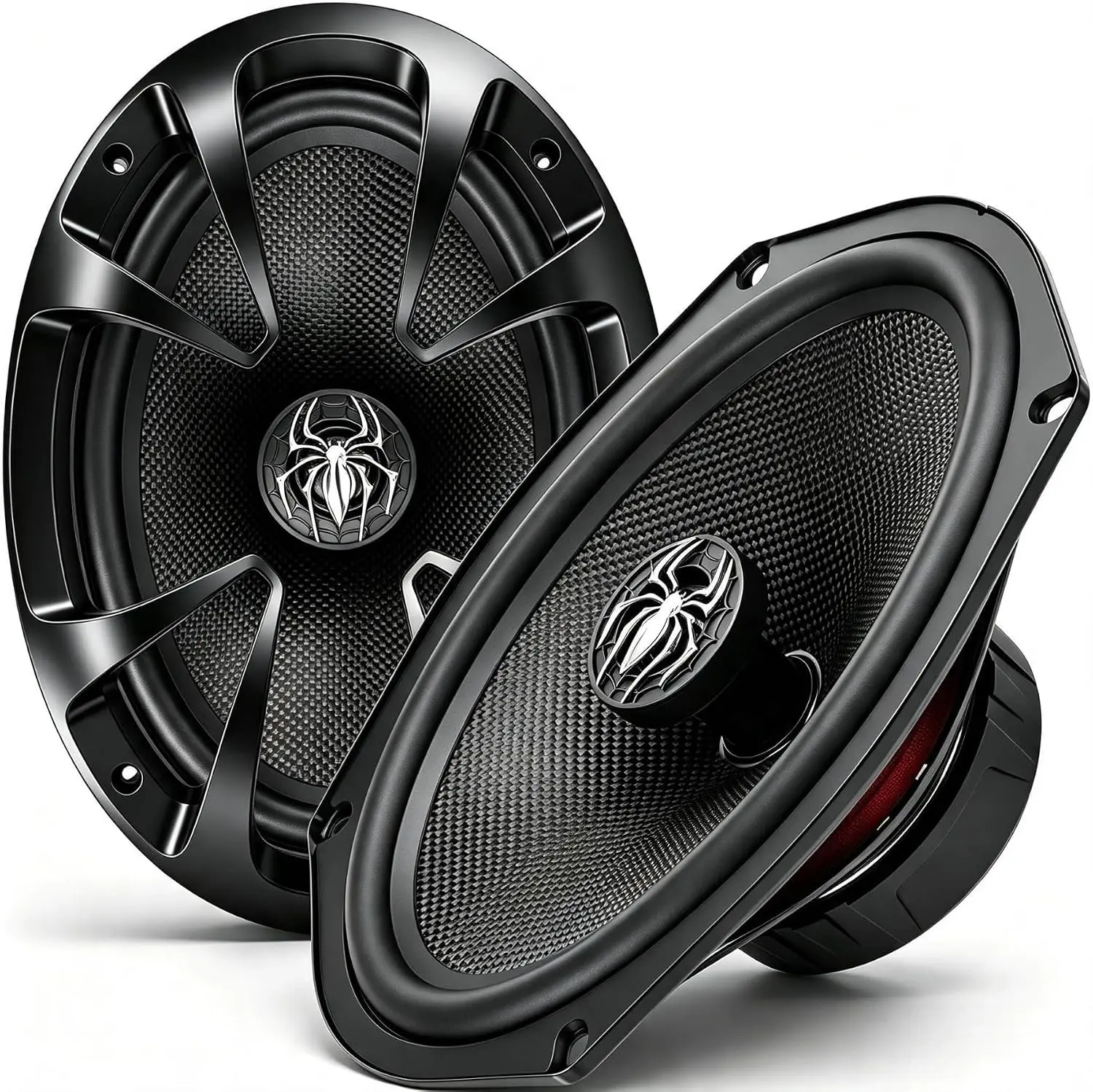 Upgraded 4"x6" Speakers, 2-Way 600W Max 4 Ohm Car Coaxial Audio Speaker | Carbon Fiber Cone + High-end Silk Dome Tweeter, Balanced Sound + Smooth Treble, Plug & Play Installation Durable Design -Pair