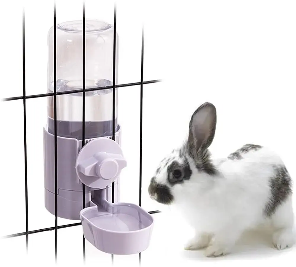 Sturdy Automatic Water Dispenser for Small Pets - Rabbit Hanging Gravity Flow Design Water Bottle, Cage-Suspended Refill-Easy Feeding Tool for Bunny, Ferret