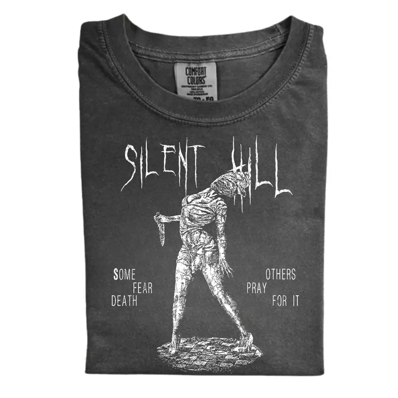 The Silent Hill Horror Comfort Color Shirt, Pyramid Head Shirt, Horror Game Shirt, Fear Death Shirt, Video Game Horror Shirt, Graphic Tee, Gamer Gift for Men, Gift for Women, Crew Neck T-shirt, Trending T-shirt