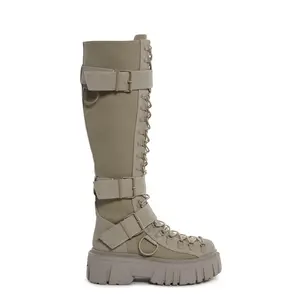 Low Traitor Knee High Boots - Light Gray