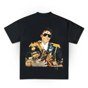 🕺[Graphic Tee][100%cotton]Michael Jackson Glove MJ Tee Shirt Y2K Unisex Graphic Shirt Thriller Gift for Fans Michael Jackson King of Rock Merch Casual Cotton Tee Streetwear Camiseta Verano Trendy Summer Outfit Fan Apparel