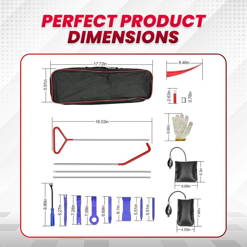 Car Unlock tool set, Car Repair Tool Kit Portable Automotive Tool Set 24 PCS with Carrying Bag for Cars & Trucks Universal Car