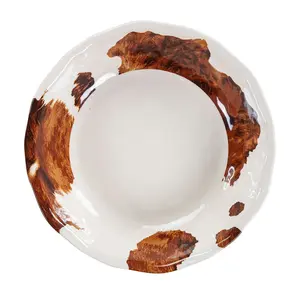 Elsa Cowhide Melamine Serving Bowl