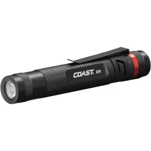 G19 54 Lumen Inspection Beam LED Penlight with Adjustable Pocket Clip and Consistent Edge-to-Edge Brightness, Black