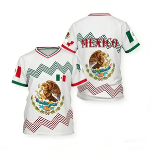 Unisex 2026 Mexico Jersey, Breathable Quick-Dry Sports Fabric, Casual Classic V-Neck Design, Sport Tee for All Seasons, Athletic Clothing