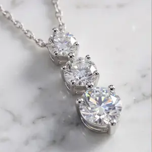 925 sterling silver lab created white sapphire pendant with 18" chain