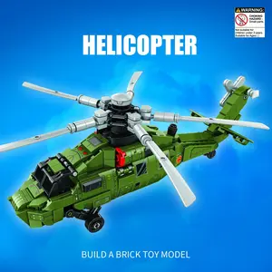 Helicopter Building Blocks Toy, Helicopter Model Building Blocks Toy, Educational Assembly Bricks Toy for Boys & Girls, Building Kit