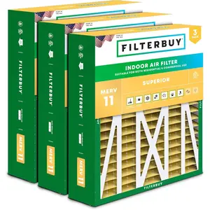 Filterbuy 20x23x5 Air Filter (3-Pack), Pleated MERV 11 Allergen Defense HVAC AC Furnace Air Filters for Bryant, Carrier, BDP, Day & Night, and Payne