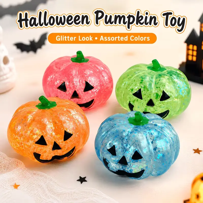Halloween Pumpkin Squishy Toy,Slow Rebound Pinch Stress Relief Fidget Ball for Anxiety&Relaxation
