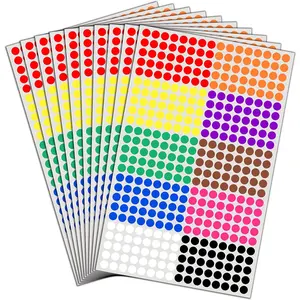 6000 Pack Small Colored Dot Stickers 10 Colors 1/4 Round Labels for Color Coding Organization Classroom Office Inventory