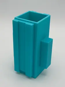 Modern cube vase, simplified block vase, unique cubism design, subtle brutalist themes, 6"H x 4"W