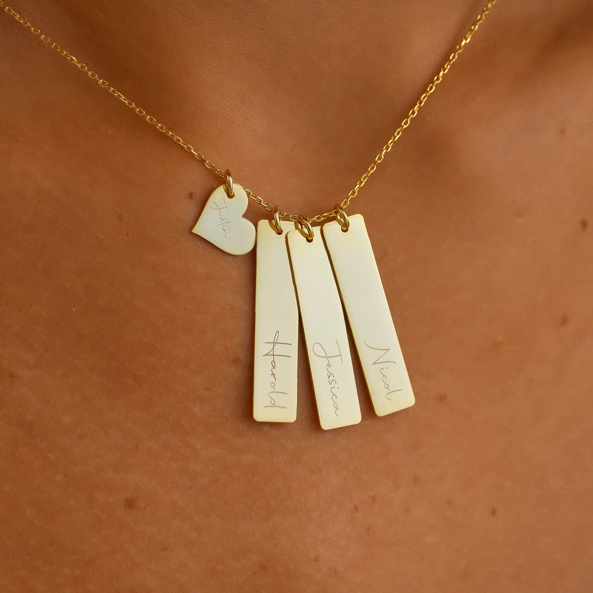 Couple Name Necklace, Name Bar Necklace, Name Customized Necklace, Personalized Name Pendant, Kids Name Anniversary Necklace, Name Engagement Necklace, Multiple Name Christmas Necklace Gift For Mother, Dainty Bar Necklace, Bar Wedding Pendant