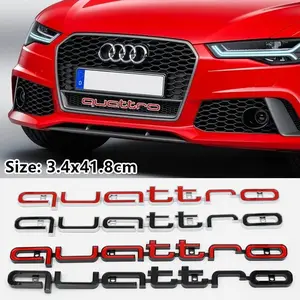 41.8cm Quattro 3D Stereo Grill Decoration Sticker, Rear Trunk Decorative Patch, Car Accessories for Audi A3 A4 A5 A6 Q5 S Series