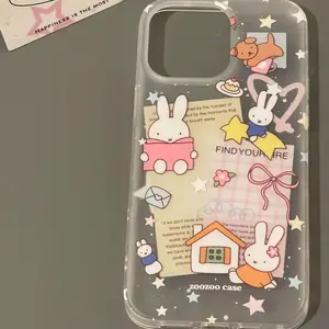 Kawaii Miffy 7/8/XS/XR/11/12/13/14/15/16ProMax Phone Case Silicone Anti-drop Simple All-wrap Soft Case Christmas Toy Gift