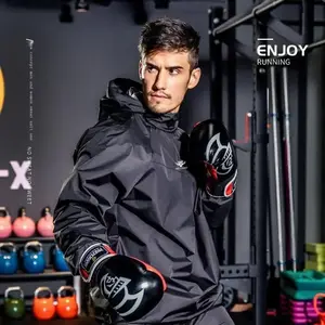 2025 Unisex Sauna Suit Sportswear Jacket And Pants Set Fitness Workout Clothes Ideal for Gym Training Sweat Sessions Exercise Routines Daily Fitness Activities Can be used with raincoat(Sheet)