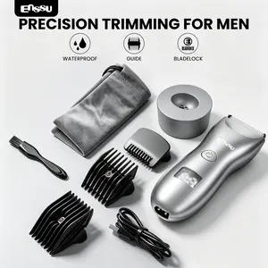 Enssu Electric Groin Hair Trimmer Comfort Makeup Products, Replaceable Waterproof Wet Dry Clippers for  Gift, Wireless Charging Body Skincare Trimmer