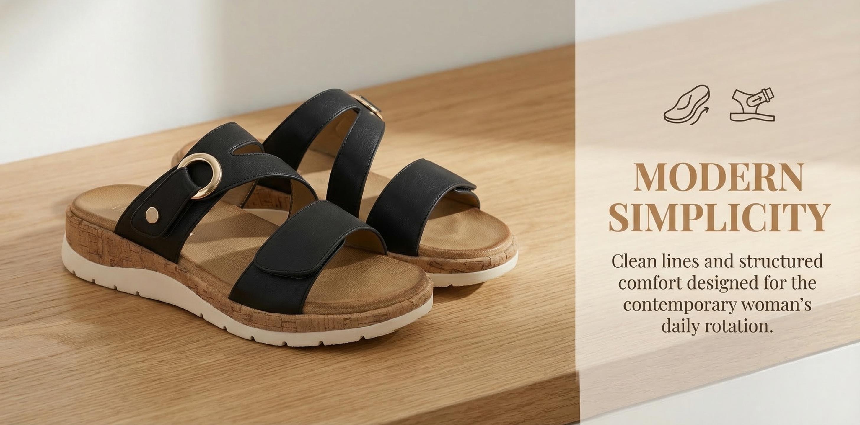 UBFEN Womens Low Wedge Sandals Comfortable Walking Slide with Arch Support UBFEN Womens Low Wedge Sandals Comfortable Walking Slide with Arch Support