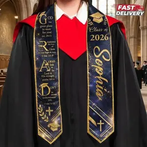 Custom Motivation God Has Great Plans Graduation Stole, Personalized Name College Graduation Sash, Grad 2026 Gifts Graduation Stole