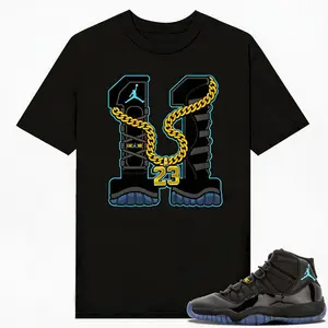 Gamma Blue 11s Sneaker Match Tees Black Retro 11 Unisex Streetwear