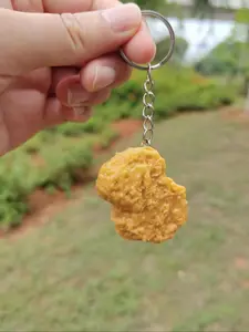Cute Faux Chicken Nugget Design Pendant Keychain, Geometric Food Series Keychain, Funny Keychain for Men and Women, Daily Life Accessories, Fashion Accessories As Birthday Gifts, Keychain Bag Pendant