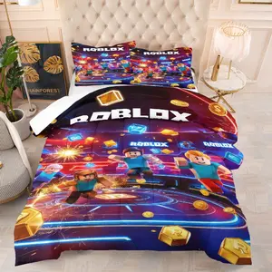 Minecraft pattern quilt, containing 1 quilt and 1 or 2 core-free pillowcases, suitable for home or dormitory decoration