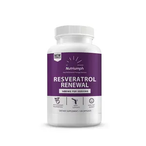Advanced Resveratrol Complex – 1400mg Antioxidant Dietary Supplement with CoQ10, L-Glutathione, Alpha Lipoic Acid, Green Tea, Olive Leaf, and Black Pepper – 120 Vegan Capsules – Non-GMO, Made in USA