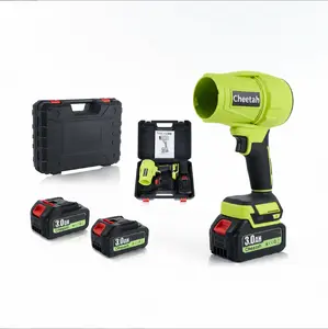 Cheetah Cordless Leaf Blower – 21V Max Brushless Motor & Dual 3000mAh Batteries | Turbo Fan for Car Drying, Leaf Clearing & Snow Removal