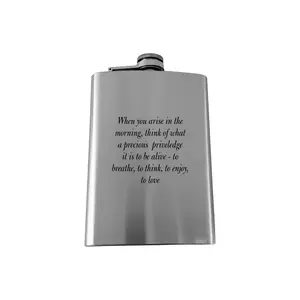 8oz When you Arise in the Morning Marcus Aurelius SS Flask L1