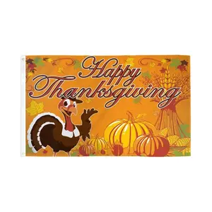 Happy Thanksgiving Turkey Flag 3x5ft Poly