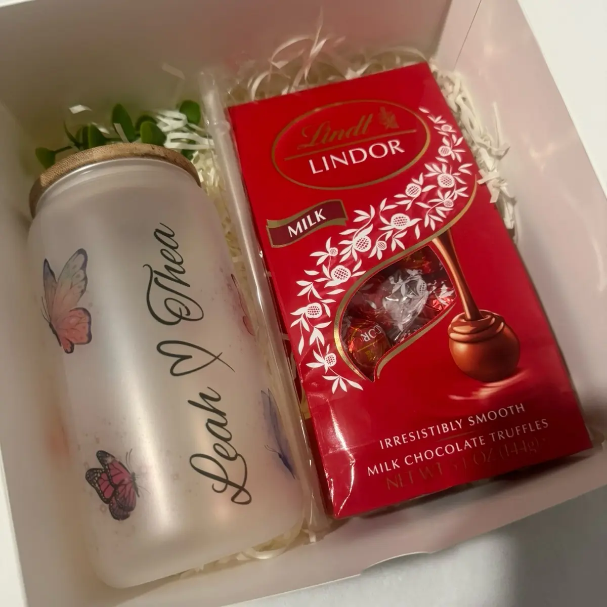 Custom name Gift box, sublimation frosted glass cup 16oz, Iced coffee is my love language. Just for you