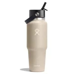 Hydro Flask 32oz Wide Mouth Flex Straw Travel Bottle - Oat: BPA-Free, Vacuum-Insulated