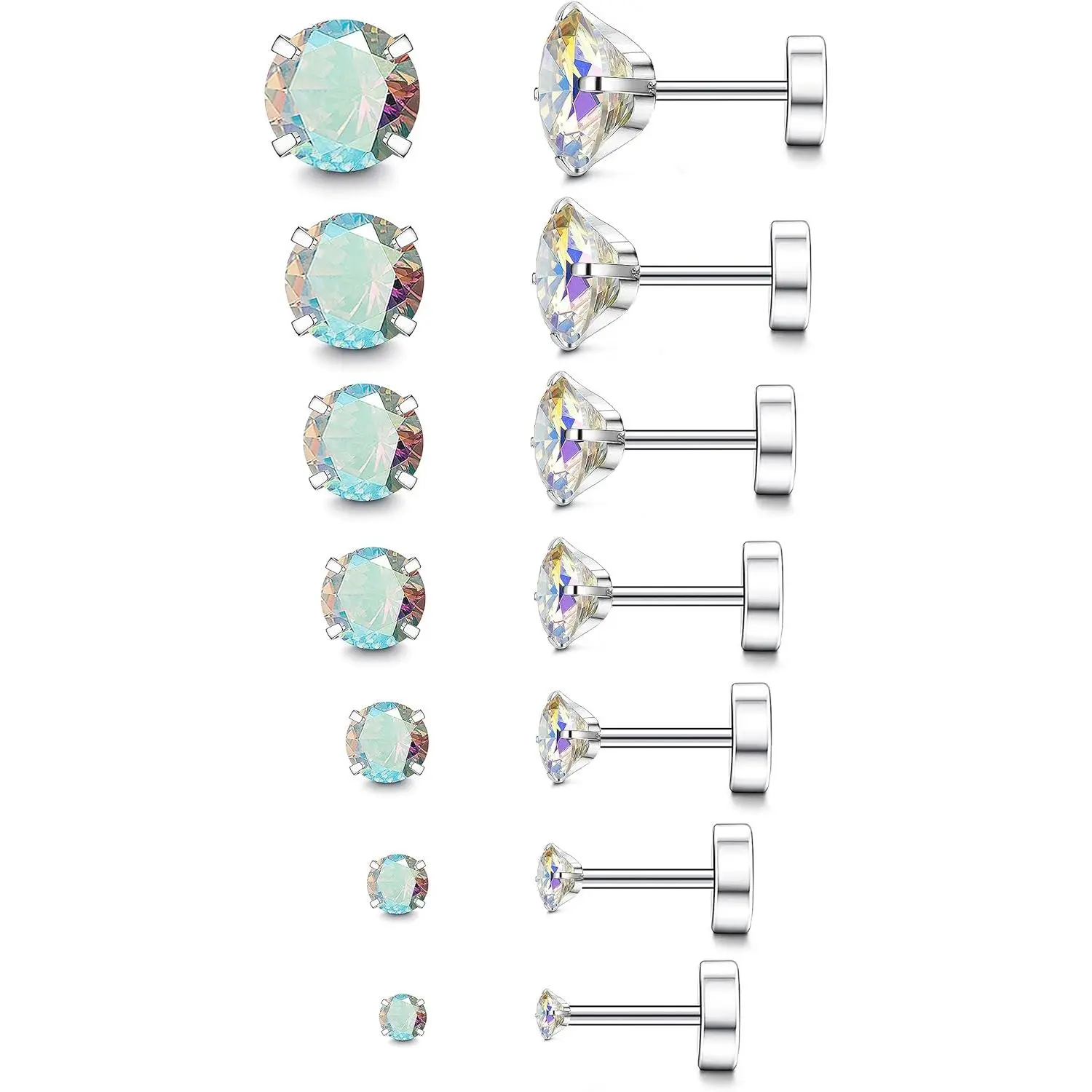 G. 7Pairs, 2-8MM AB CZ