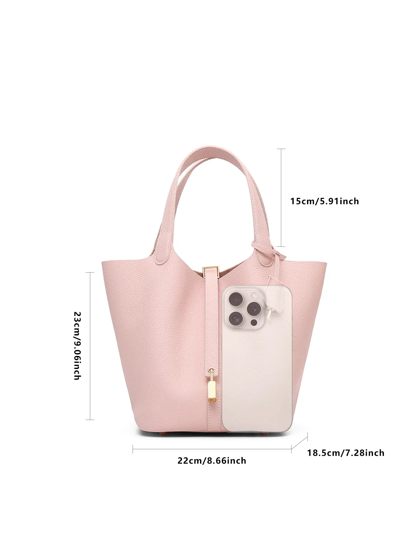 SADI Women's Real Leather Solid Handbags with Pouch Bag as Gift