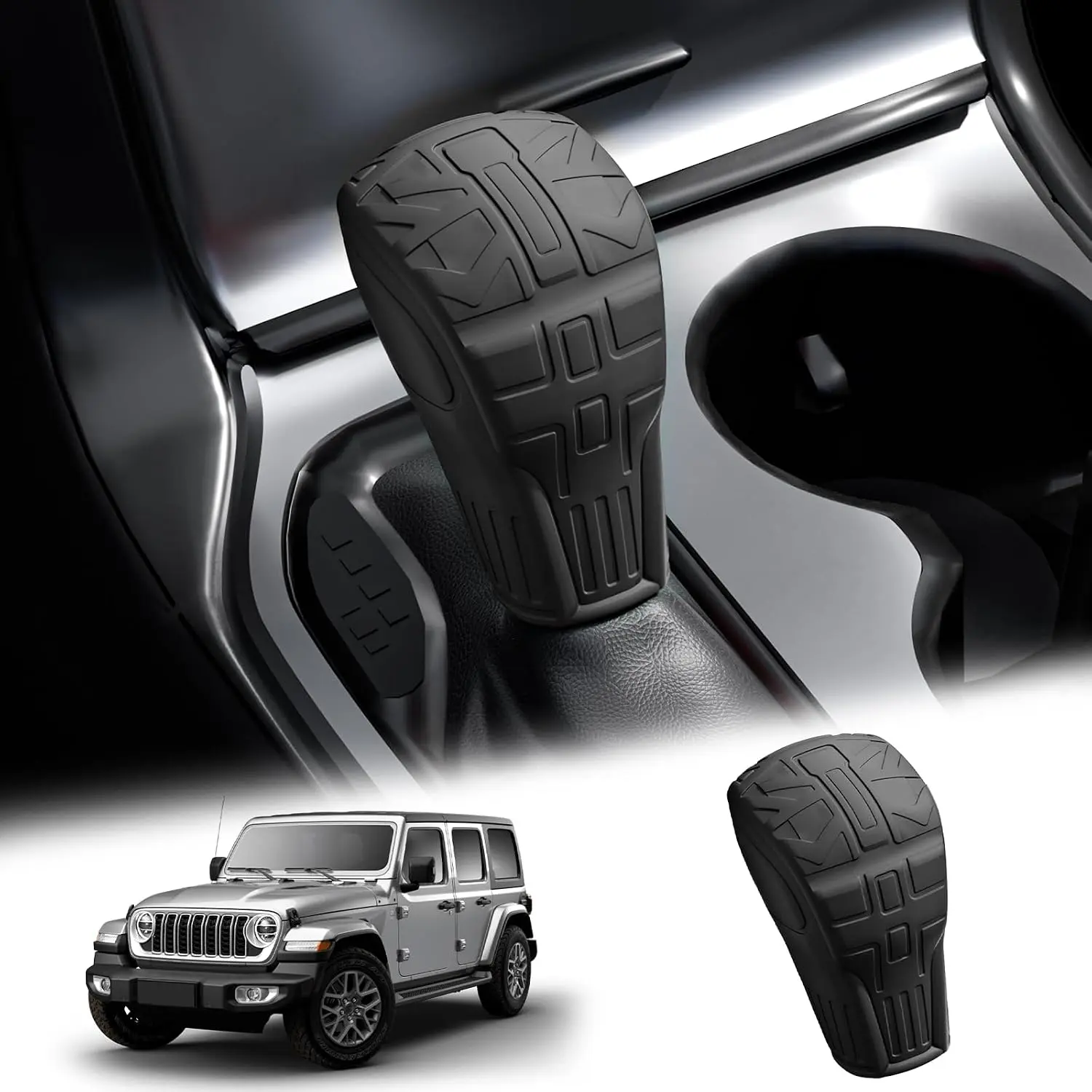 Suitable for Jeep Cherokee(2016-2020)Gear Shift Knob Protector Handle Cover | Grand Cherokee (2017-2021),Compass (2017-2026)Renegade (2018-2019)Jeep Accessories,Gear Shift Knob Handle Cover.