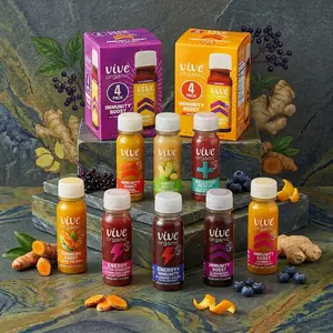 Vive Organic Wellness Shot 2 oz, Immune Support Drink with Ginger Turmeric Echinacea and Black Pepper, USDA Organic Ingredients, Multiple Flavor Options